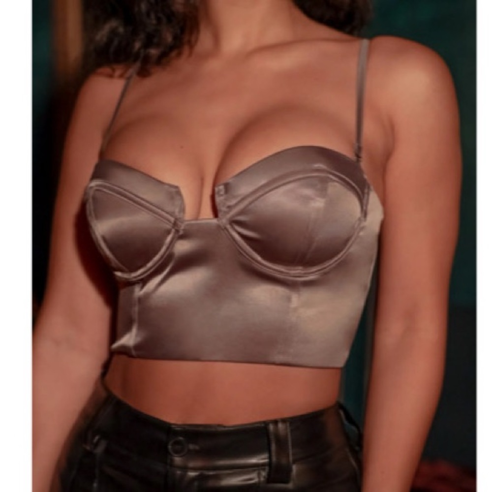 Satin corset crop top
